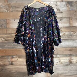 Large sequin Club Exx open Cardigan/Kimono